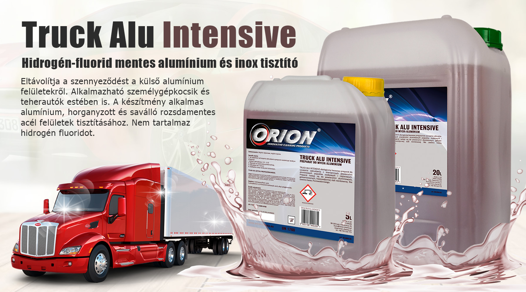 Truck Alu Intensive Hidrogén-fluorid mentes alumínium és inox tisztító